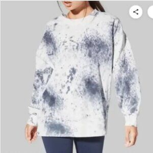 Lululemon Perfectly Oversized Crew Tie-Dye Marble Classic Navy Sweatshirt Size 4